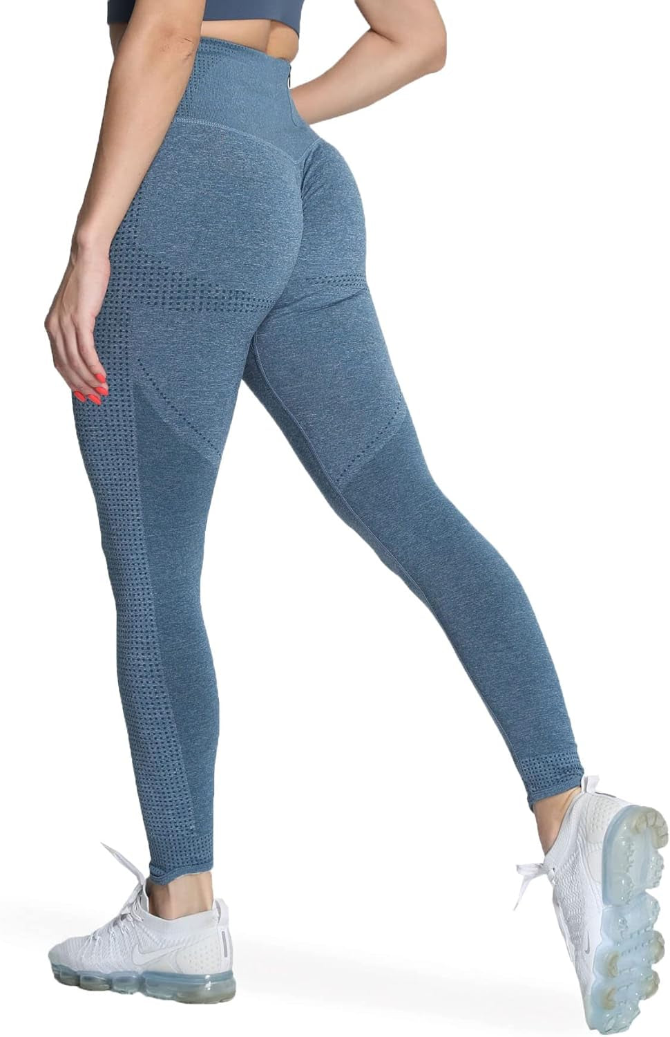 Women'S High Waisted Leggings with Pockets Seamless Scrunch Butt Lifting Workout Gym Vital Tummy Control Yoga Pants (Royale Blue Marl, X-Small)