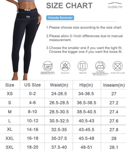 Anti-Nail Leggings for Women, Non-See-Through Yoga Pants with Phone Pockets, Tummy Control Full-Length/Capri Tights